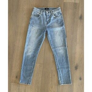 7 For All Mankind Womens Light Wash Denim Jeans Size 24 Button Fly Slim Ankle